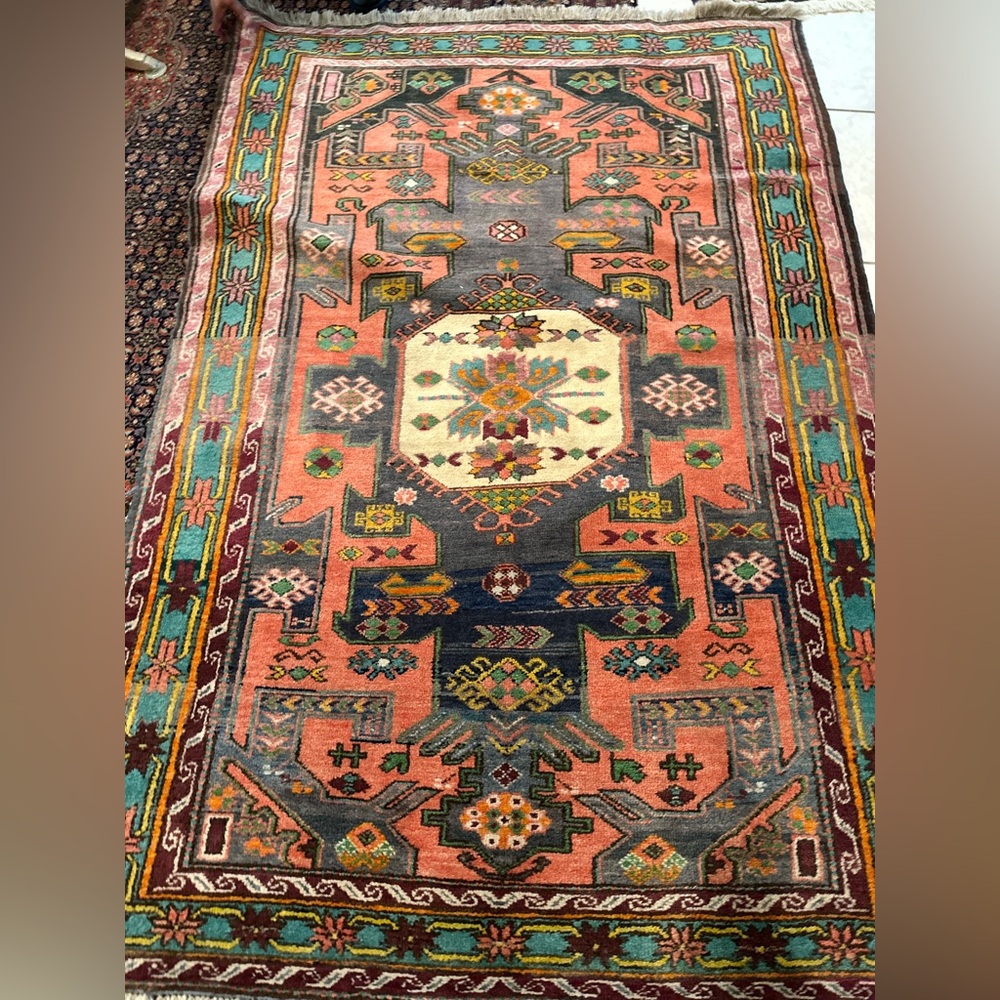 Persian Handmade Caucasian Shervan Tribal 100% Wool Handmade Vintage Rug
